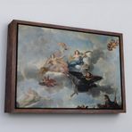 Harita Sepeti Beyaz Çerçeveli Bulutlaların Üzerindeki Melekler Rönesans Tablosu - Antoine Hoarse Zenith 25 X 35 Beyaz Frm6582