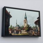 Harita Sepeti Beyaz Çerçeveli Luigi Mayer - Osmanlı Dönemi Bulgaristan Razgrad Kaskerat Tablosu 25 X 35 Beyaz Frm7038