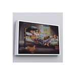 Harita Sepeti Beyaz Çerçeveli Modern Soyut Geometri El Boyaması Güzel Yüz Kanvas Duvar Tablosu 25 X 35 Beyaz Frm_5112