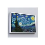 Harita Sepeti Beyaz Çerçeveli Vincent Van Gogh, Yıldızlı Gece Kanvas Tablosu 40 X 55 Beyaz Frm5165