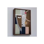 Harita Sepeti Çerçeveli Modern Soyut Geometri El Boyaması Güzel Yüz Kanvas Duvar Tablosu-5112 40 X 55 Kahverengi Frm_5112