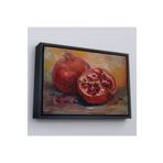 Harita Sepeti Çerçeveli Nar Yağlı Boya Görünümlü Klasik Sanat Tablosu-1230 75 X 105 Siyah Frm_1230