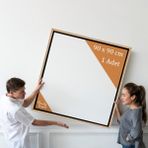 Harita Sepeti Gold Çerçeveli 90X90 cm Boş Tuval Tablo