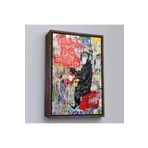 Harita Sepeti Kahverengi Çerçeveli Hayallerinin Peşinden Git,Maymun Graffiti Posteri, Banksy Graffiti Kanvas Tablo 40 X 55 Kahverengi Frm_5304