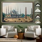 Harita Sepeti Kahverengi Çerçeveli Sultan Ahmet Cami Osmanlı Dönemi Tablosu 40 X 55 Kahverengi Frm7032