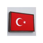 Harita Sepeti Kahverengi Çerçeveli Türk Bayrağı Dekoratif Kanvas Duvar Tablosu 40 X 55 Kahverengi Frm_3668