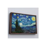 Harita Sepeti Kahverengi Çerçeveli Vincent Van Gogh, Yıldızlı Gece Kanvas Tablosu 25 X 35 Kahverengi Frm5165