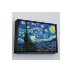 Harita Sepeti Siyah Çerçeveli Vincent Van Gogh, Yıldızlı Gece Kanvas Tablosu 40 X 55 Siyah Frm5165