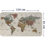 Harita Sepeti Türkçe Eğitici Ülke ve Başkent Okyanus Detaylı Atlası Dekoratif Dünya Haritası Duvar Sticker 3838 - Renkli - 85 x 130 cm