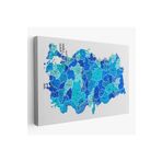 Harita Sepeti Türkiye Haritası Kanvas Tablo İl Ve İlçeli Ayrıntılı Eğitici Dekoratif Tablo 3030 95 X 55 Karışık Hs-3030
