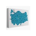 Harita Sepeti Türkiye Haritası Kanvas Tablo İl Ve İlçeli Ayrıntılı Eğitici Dekoratif Tablo 3031 95 X 55 Karışık Hs-3031
