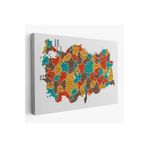 Harita Sepeti Türkiye Haritası Kanvas Tablo İl Ve İlçeli Ayrıntılı Eğitici Dekoratif Tablo 3038 125 X 70 Karışık Hs-3038
