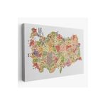 Harita Sepeti Türkiye Haritası Kanvas Tablo İl Ve İlçeli Ayrıntılı Eğitici Dekoratif Tablo 3045 150 X 85 Karışık Hs-3045