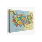 Harita Sepeti Türkiye Haritası Kanvas Tablo İl Ve İlçeli Ayrıntılı Eğitici Komşulu Tablo 3006 95 X 165 Karışık Hs-3006