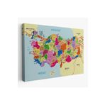 Harita Sepeti Türkiye Haritası Kanvas Tablo İl Ve İlçeli Ayrıntılı Eğitici Komşulu Tablo 3008 150 X 255 Karışık Hs-3008