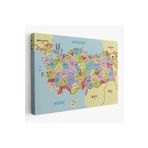 Harita Sepeti Türkiye Haritası Kanvas Tablo İl Ve İlçeli Ayrıntılı Eğitici Komşulu Tablo 3011 150 X 85 Karışık Hs-3011