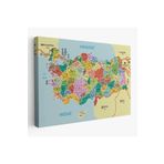 Harita Sepeti Türkiye Haritası Kanvas Tablo İl Ve İlçeli Ayrıntılı Eğitici Komşulu Tablo 3012 125 X 210 Karışık Hs-3012
