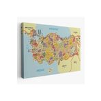 Harita Sepeti Türkiye Haritası Kanvas Tablo İl Ve İlçeli Ayrıntılı Eğitici Komşulu Tablo 3014 150 X 255 Karışık Hs-3014