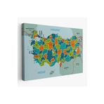 Harita Sepeti Türkiye Haritası Kanvas Tablo İl Ve İlçeli Ayrıntılı Eğitici Komşulu Tablo 3015 150 X 85 Karışık Hs-3015