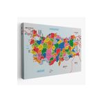 Harita Sepeti Türkiye Haritası Kanvas Tablo İl Ve İlçeli Ayrıntılı Eğitici Komşulu Tablo 3023 150 X 255 Karışık Hs-3023