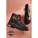 Harley Davidson Brake Buckle Black Deri Erkek Bot - Siyah