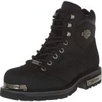 Harley-Davidson Clement Black Crazy Deri Erkek Çizme Ve Bot, Siyah (Siyah Black), 40