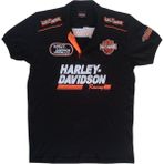 Harley Davidson Erkek Polo Yakalı Harley Davidson Baskılı Aplikeli Kısa Kollu Siyah Tişört Etp-Hd - 2XL