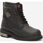 Harley Davidson Gibson Siyah Deri Kadın Bot - 010-Siyah