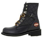 Harley-Davidson New Worker Black Yağlı Deri Kadın Çizme Ve Bot, Siyah (Siyah Black), 37