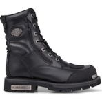 Harley Davidson Riddick Erkek Bot Deri Malzeme Bağcık ve Fermuar Kapanma Özellikli 025M100552 - Siyah