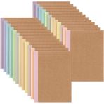Harloon A5 Kompozisyon Defter Günlükleri 8 x 5,7 inç Kolej Çizgili Kraft Defterler Gökkuşağı Dikenli Küçük Çizgili Kompozisyon Kitabı Ofis Ev için (Şeker Rengi, 24 Adet)