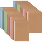 Harloon A5 Kompozisyon Defter Günlükleri 8 x 5,7 inç Kolej Çizgili Kraft Defterler Gökkuşağı Dikenli Küçük Çizgili Kompozisyon Kitabı Ofis Evi için (Açık Renk, 24 Adet)
