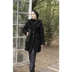 Harman Butik Kadın Siyah Astarlı Peluş Kaban Uzun Kol Dokuma Malzeme ile Rahat Kullanım Sunar - 38