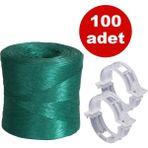 Harman Sera Plastik Sera Ipi Bitki Klipsi Paketi Şeffaf Domates Klipsi (Tüm Bitkiler Ile Uyumlu Klips) 100 Adet - Beyaz
