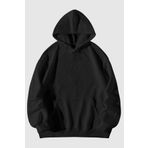 Harmandar Baskısız Siyah Cepli Kapüşonlu Sweatshirt Hoodie (OKUL SWEATSHİRT)