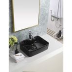 Harmeh Prag 3008 Siyah Mermer Desenli Tezgah Üstü Lavabo 48X38X14CM