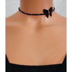 Harmel Jewelry Miyuki Siyah Kelebek Choker Kolye Siyah