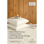 Harmoni Textile%100 Doğal Bambu Pamuk Dolgulu Yastık, Beyaz, 50x70 cm, OEKO-TEX Sertifikalı, Ergonomik Destek, 2'li Paket
