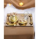 Harmony Gold Damat Kahve Fincan Tepsisi gold
