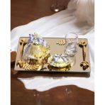 Harmony Gold Damat Kahve Fincan Tepsisi GRİ