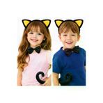 HarmonyAura 1766574359973 Sarı Kulaklı Kedi Kostüm Seti – Taç, Papyon, Kuyruk