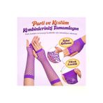 HarmonyAura 1766574360022 Retro Mor File Parmaksız Eldiven 26 Cm