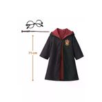 HarmonyAura E183-E182-CÜBBE Harry Potter Çocuk Bebek Kostüm Seti – Asa Gözlük Pelerin 71 Cm (2-4 Yaş)
