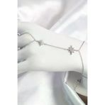 HarmonyAura P188804S9331 Pirinç Zirkon Taşlı Kutup Yıldızı Model Gümüş Renk Kadın Şahmeran
