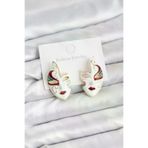 HarmonyAura P217494S5709 Pirinç Maske Model Kadın Küpe