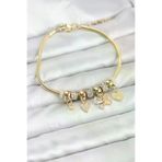 HarmonyAura P217548S7654 Kelebek Charmlı Gold Renk Kadın Bileklik