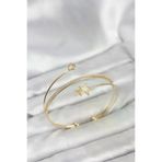 HarmonyAura P218277S5845 Yıldızlı Model Pirinç Gold Renk Kadın Bileklik