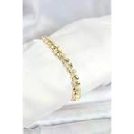 HarmonyAura P218585S9410 Pirinç Gold Renk Vip Seri Sarmal Damla Model Zirkon Taşlı Kadın Bileklik
