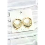 HarmonyAura P218597S2873 Pirinç Gold Renk Halka Sarmal Model Vintage Kadın Küpe