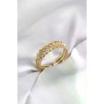 HarmonyAura P219431S9323 Gold Renk Başak Model Zirkon Taşlı Kadın Yüzük